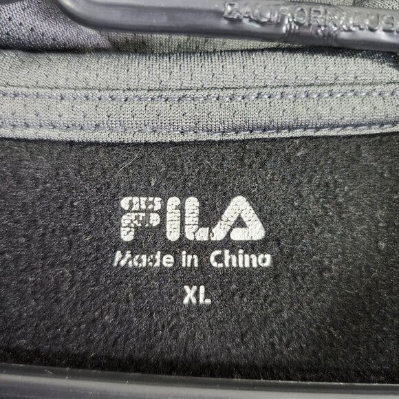 Mens Black & Gray Fila Hooded Sweatshirt Polyester Full-Zip Long Sleeve Size XL - Picture 7 of 12